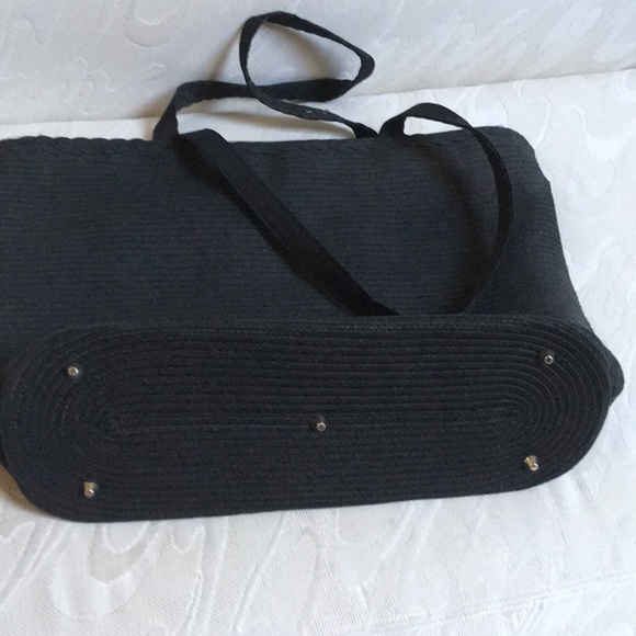 Coldwater Creek Black Woven Handbag/Travel Bag - Picture 4 of 6